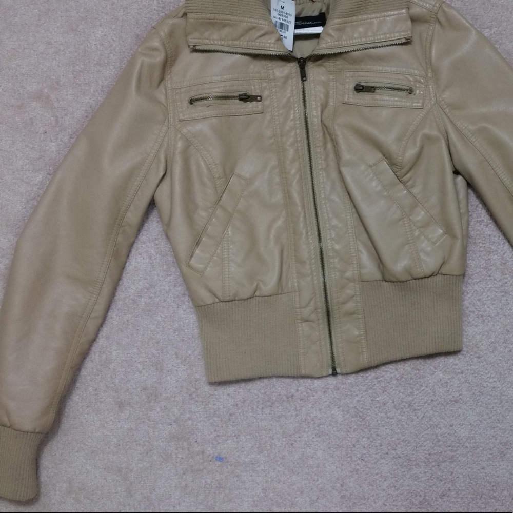 Beige Leather Jacket - Picture 3 of 3